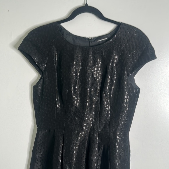 Club Monaco black slik blend mini dress size 6 shiny party - Picture 5 of 13